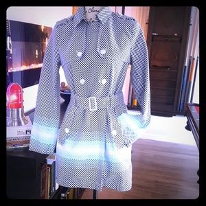 Tommy Hilfiger white/blue multi dotted trench